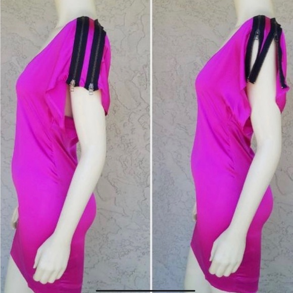 Affliction Silk Dress with exposed zipper detail - Picture 7 of 8